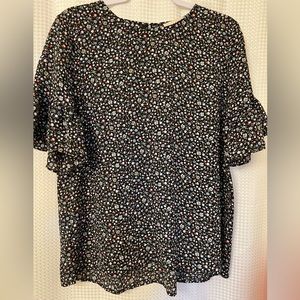 Loft Ditsy Floral Babydoll Top